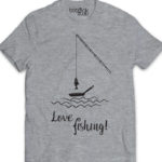 love fishing men’s grey t-shirt