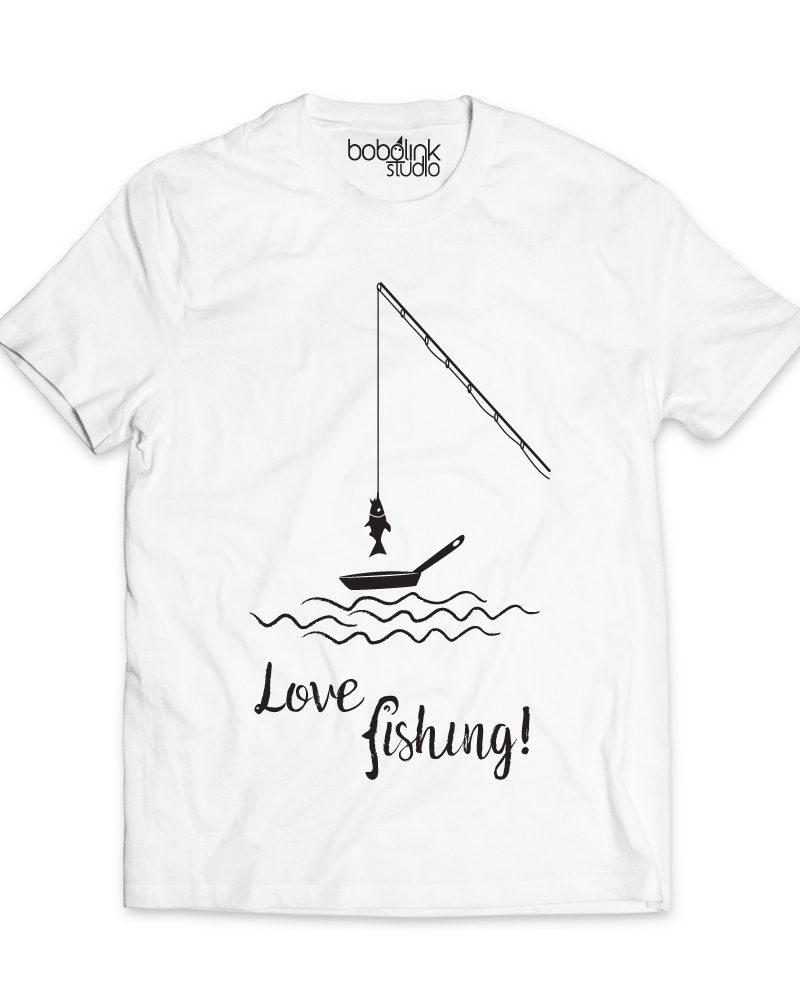 love fishing men’s white t-shirt