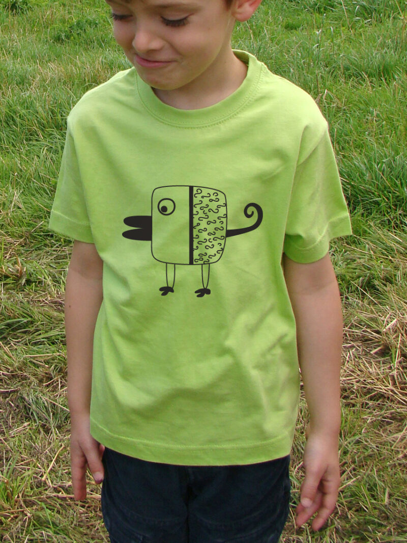 bird kid’s green t-shirt