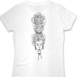 hairstyle double sided women’s white t-shirt