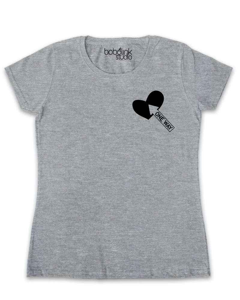 one way arrow women’s grey t-shirt