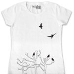 birds-trees white women’s t-shirt