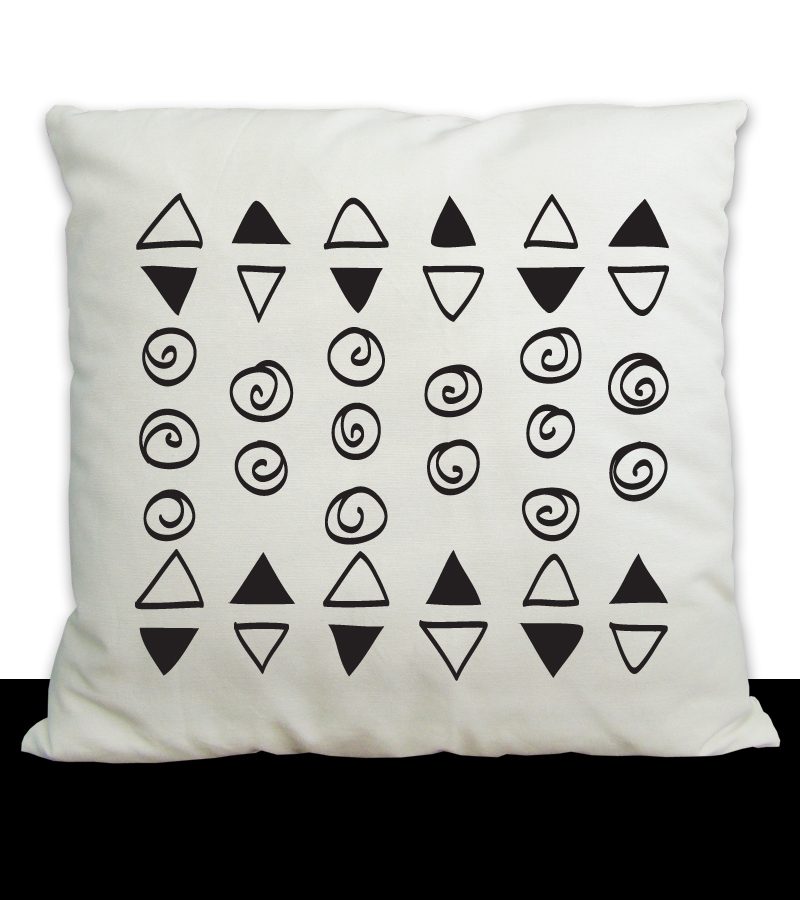 black & white triangles pillow cover