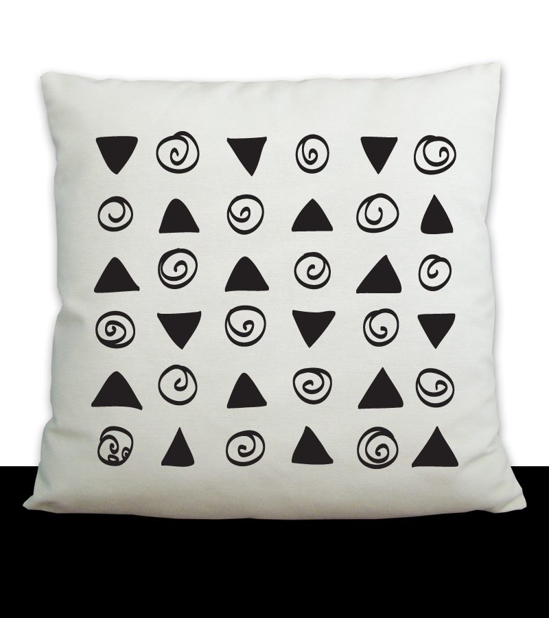 Spirals & Triangles pillow cover