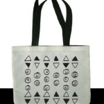 black and white triangles-tribal tote bag