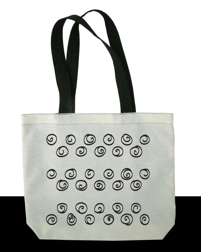 rows of spirals-tribal tote bag