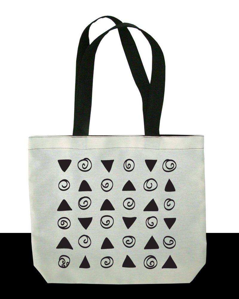 triangles and spirals-tribal tote bag-back