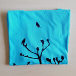 birds falling-women-blue-back