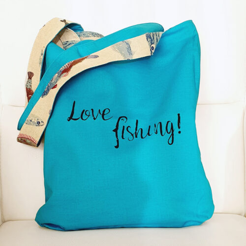 love fishing double sided tote bag